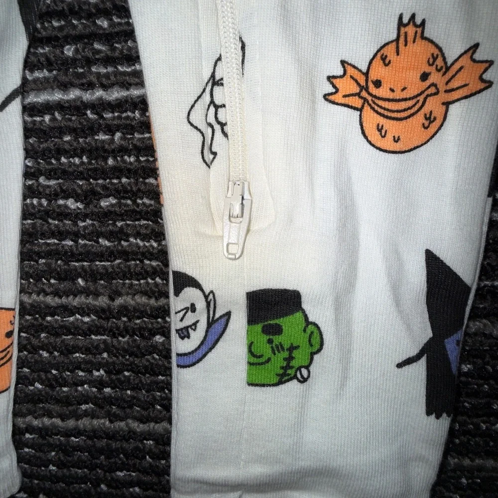 Monica + Andy Coverall Bib Set Kids 3-6M New Halloween Spooky Squad Organic